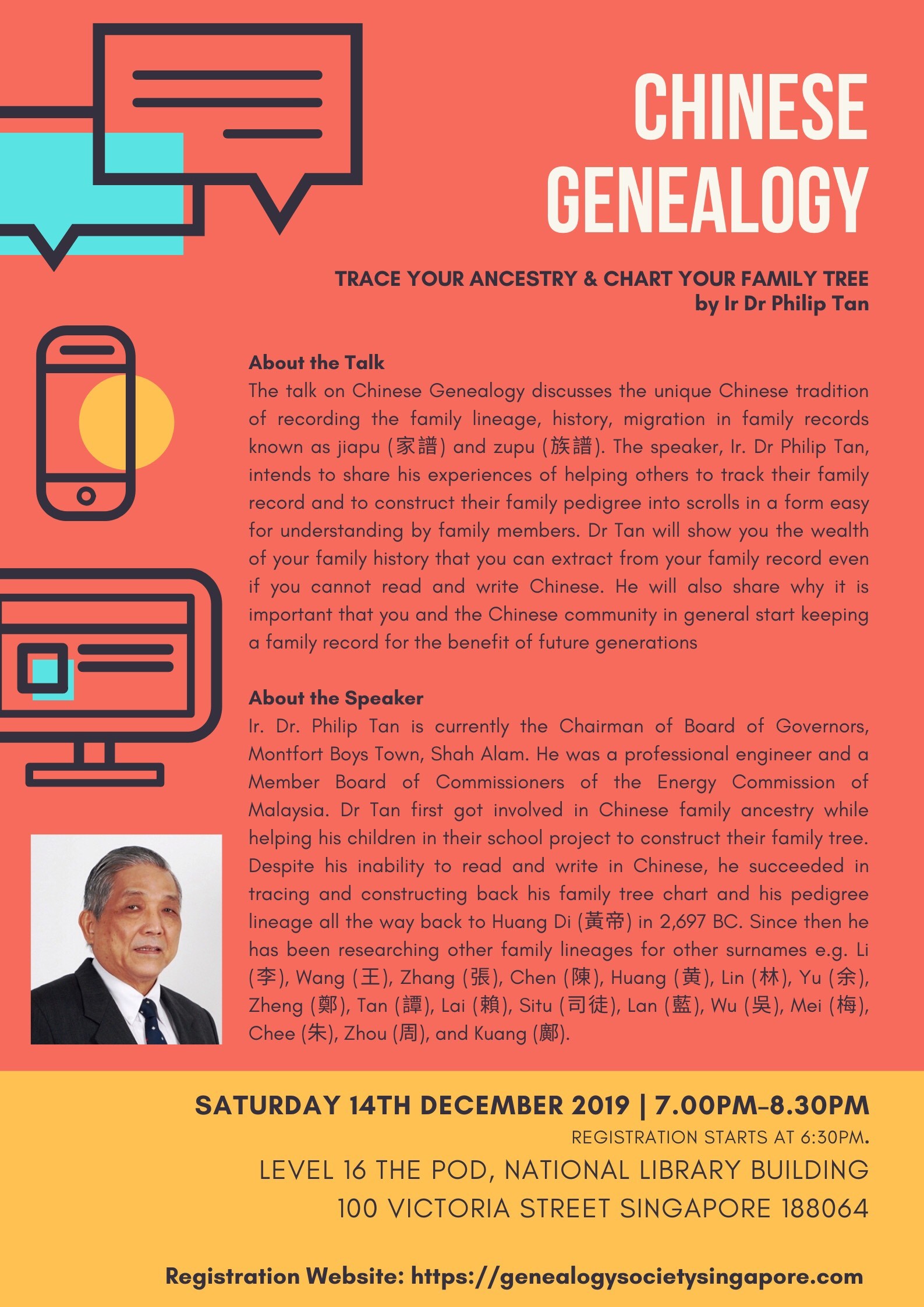 14 Dec 2019 Talk By Dr Philip Tan On Chinese Genealogy Genealogy Society Singapore