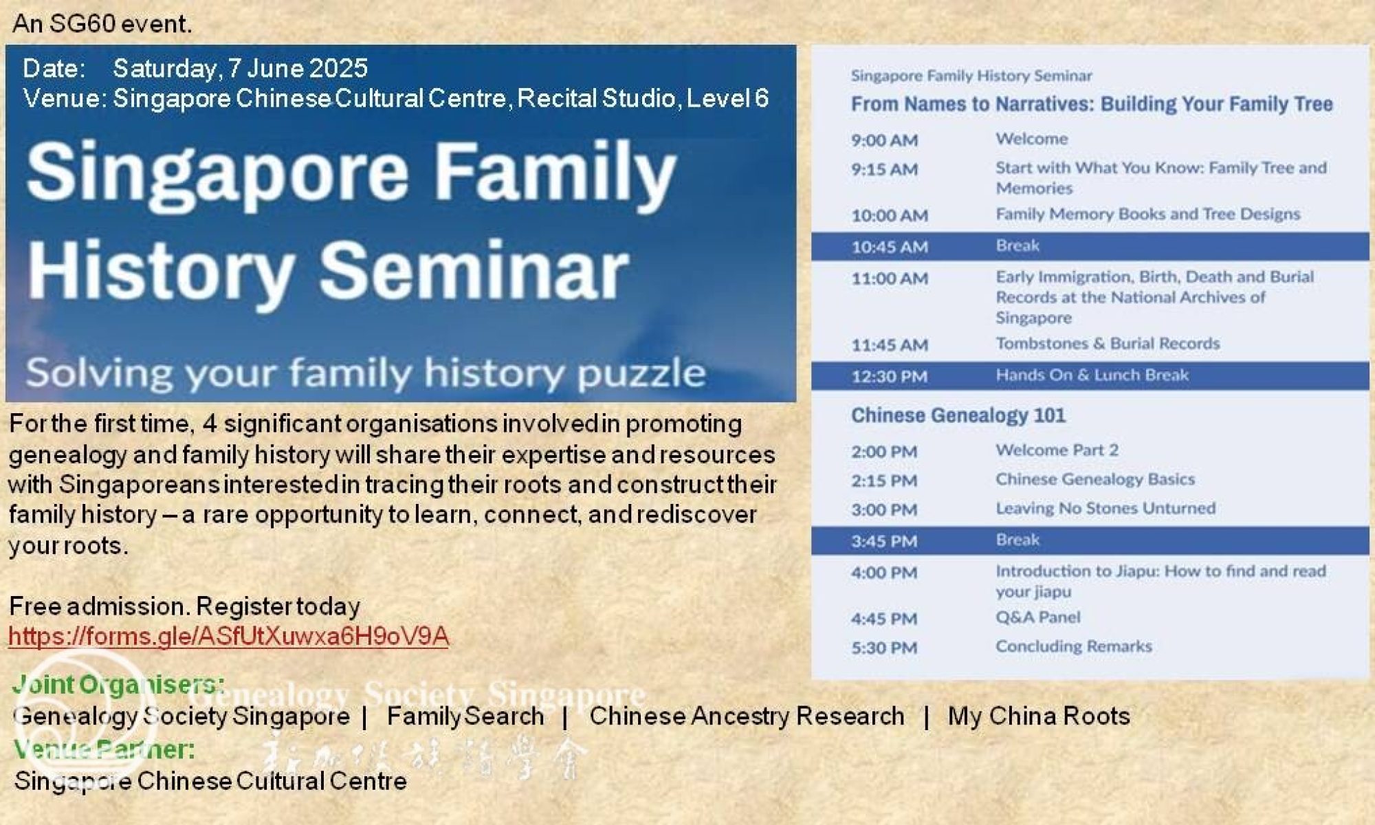 Singapore Family History Seminar